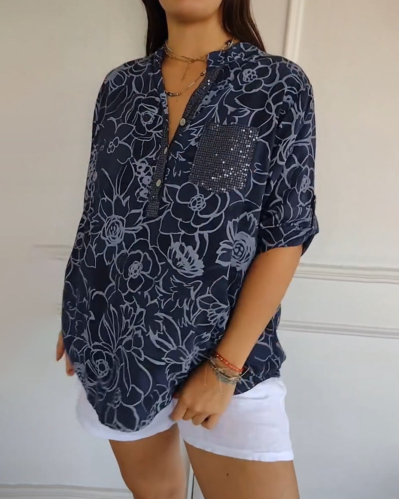 Sandra - Blouse à imprimé fleuri
