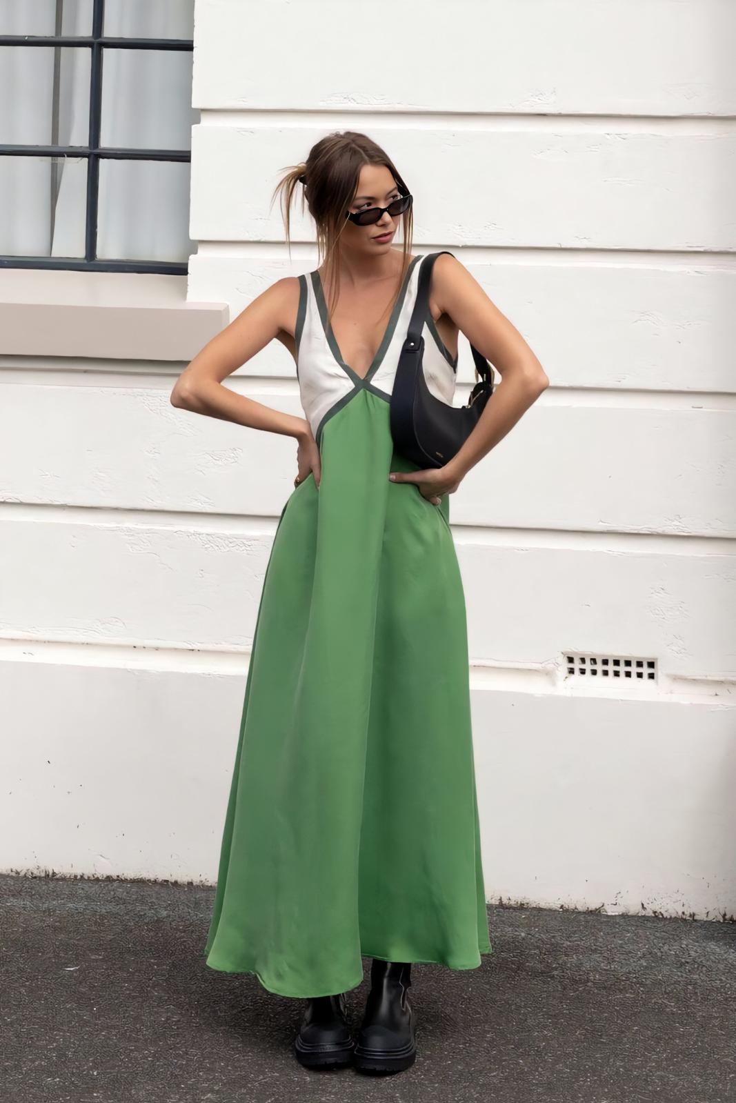 Élena | Élégante robe midi sans manches