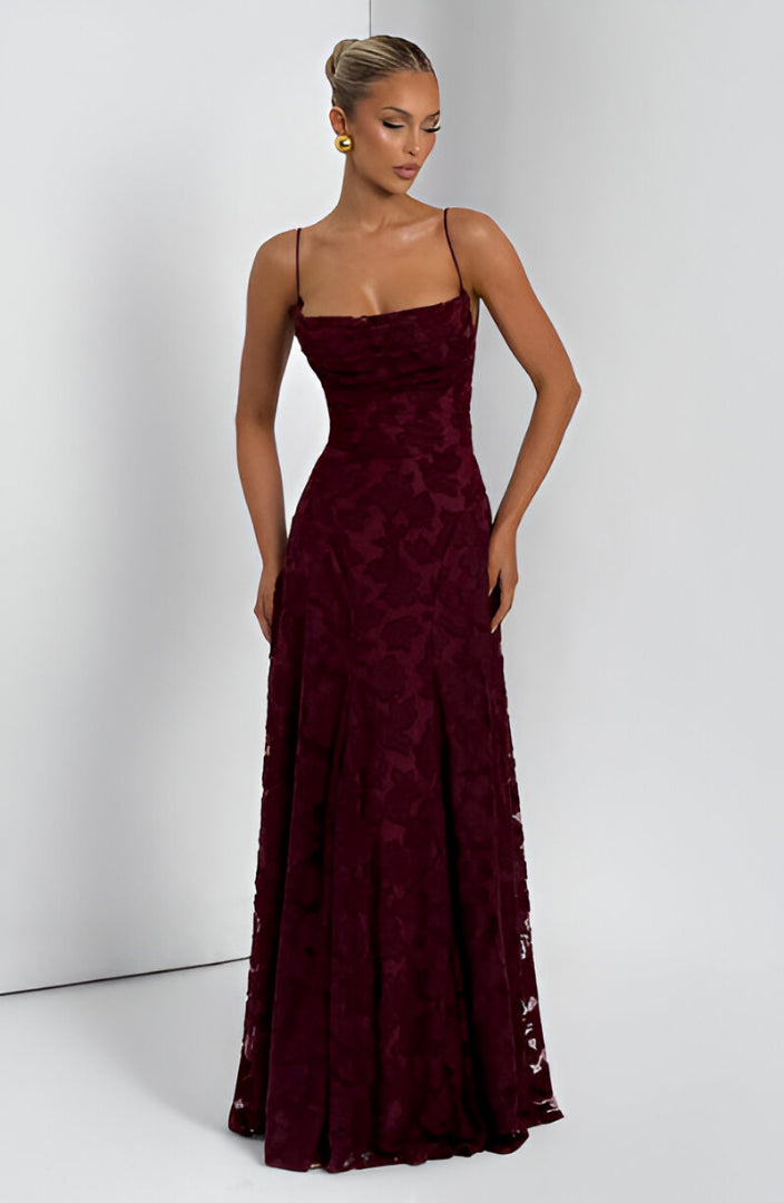 Diana – Robe longue avec corsage en dentelle
