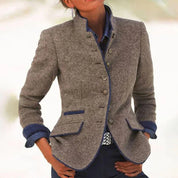 Vicky – Cardigan élégant à col montant