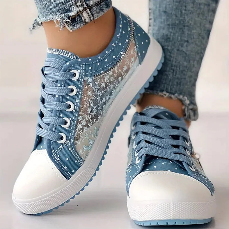 Élodie – Baskets Confort à Dentelle Florale
