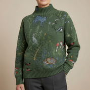 Rosalie – Tricot douillet avec motif inspiré de la forêt