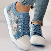 Élodie – Baskets Confort à Dentelle Florale