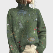 Rosalie – Tricot douillet avec motif inspiré de la forêt