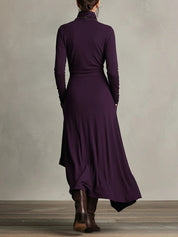 Camille – Robe longue asymétrique violette