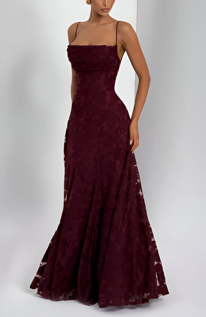 Diana – Robe longue avec corsage en dentelle