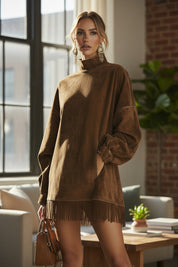 Chantal – Robe élégante à fines franges