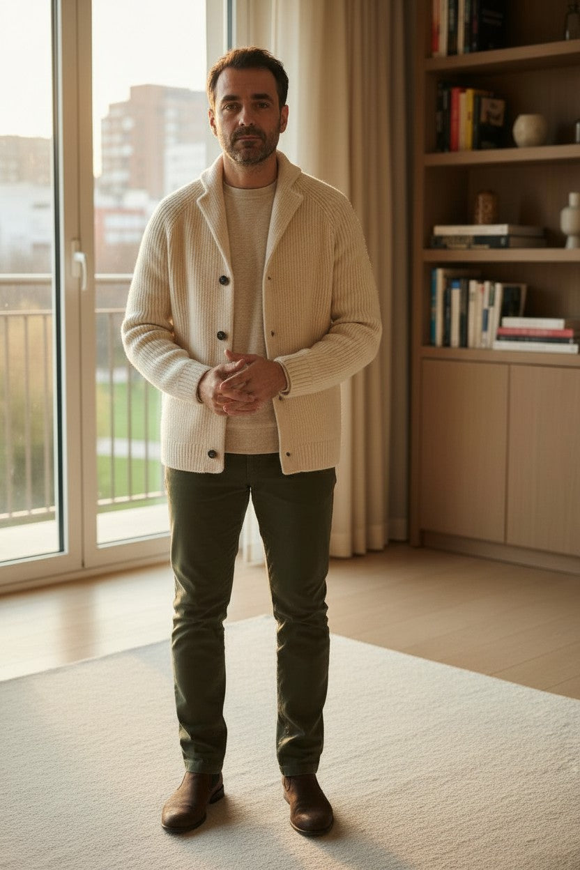 Étienne – Gilet en laine côtelée