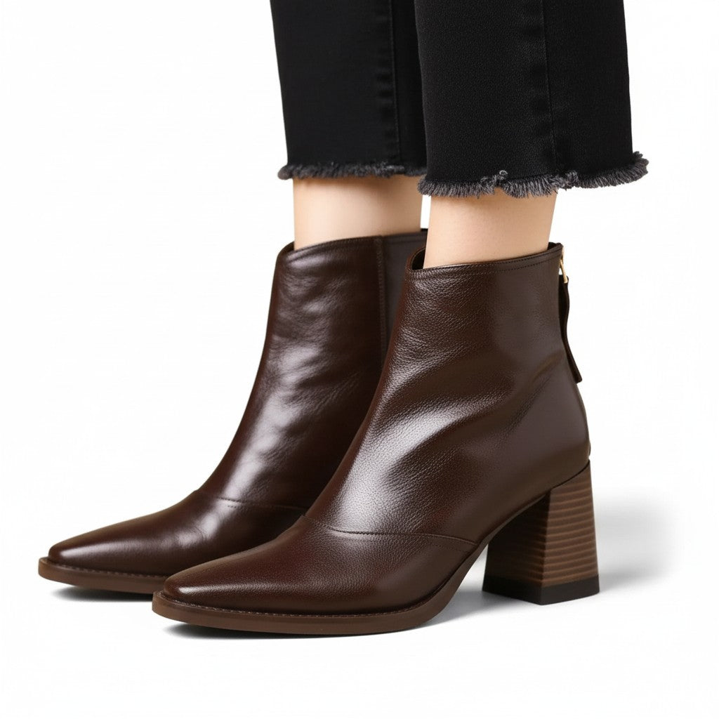 Claudine – Bottines luxueuses à talon mi-haut