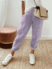 Océane – Pantalon Rayé Élégant et Confortable