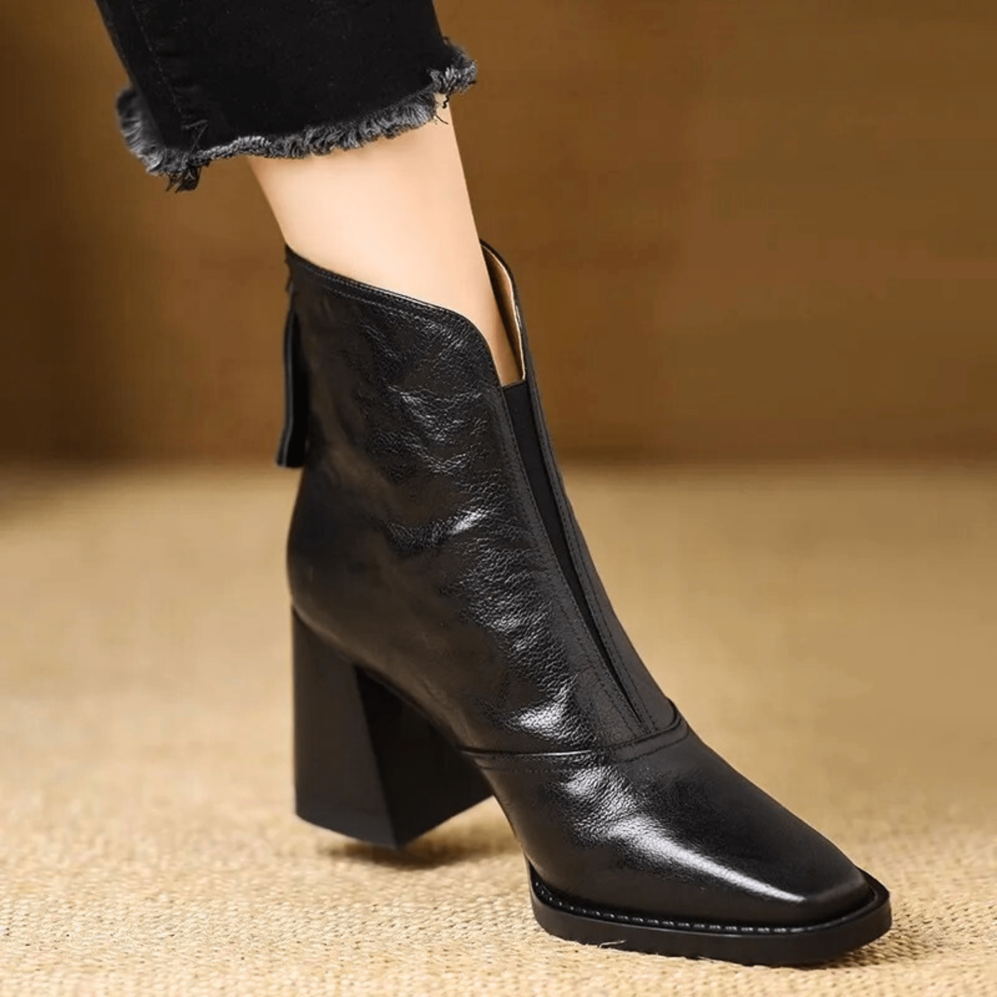 Claudine – Bottines luxueuses à talon mi-haut